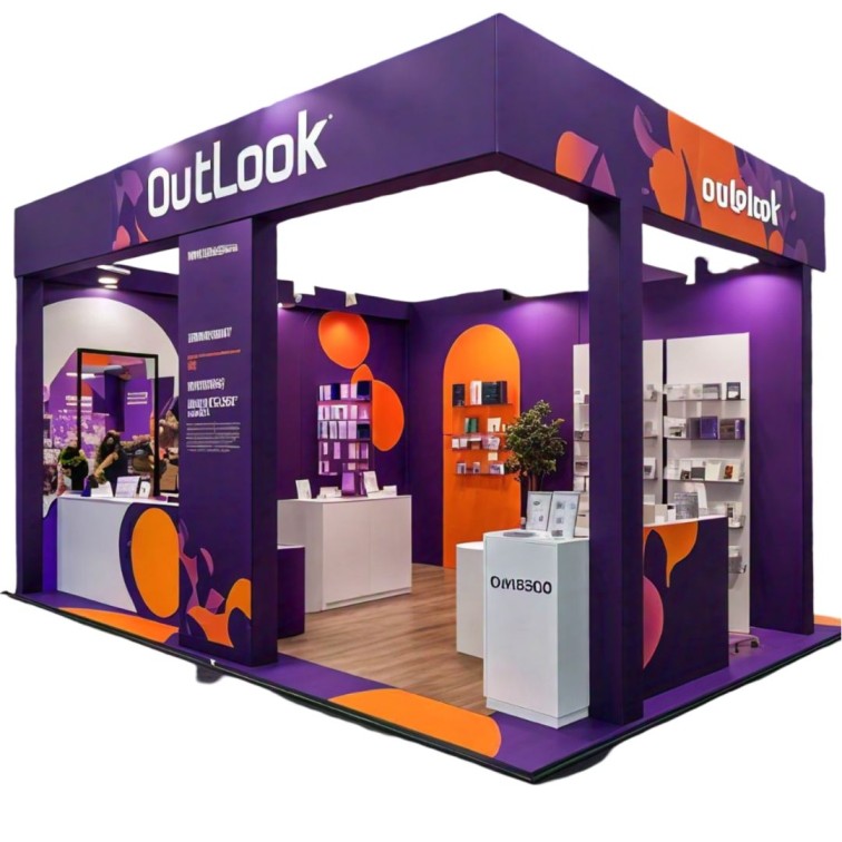 Unique stylish product expo stall design - Outlook